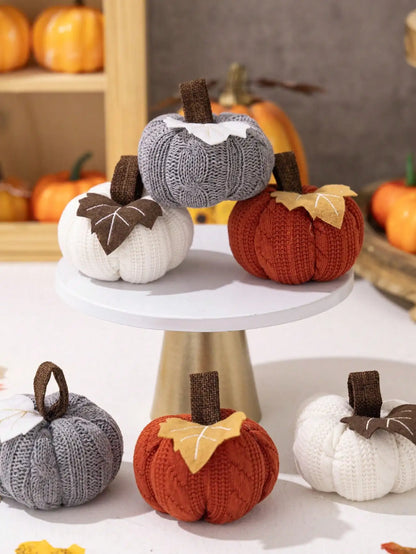 Knitted Pumpkin Decor Ornament