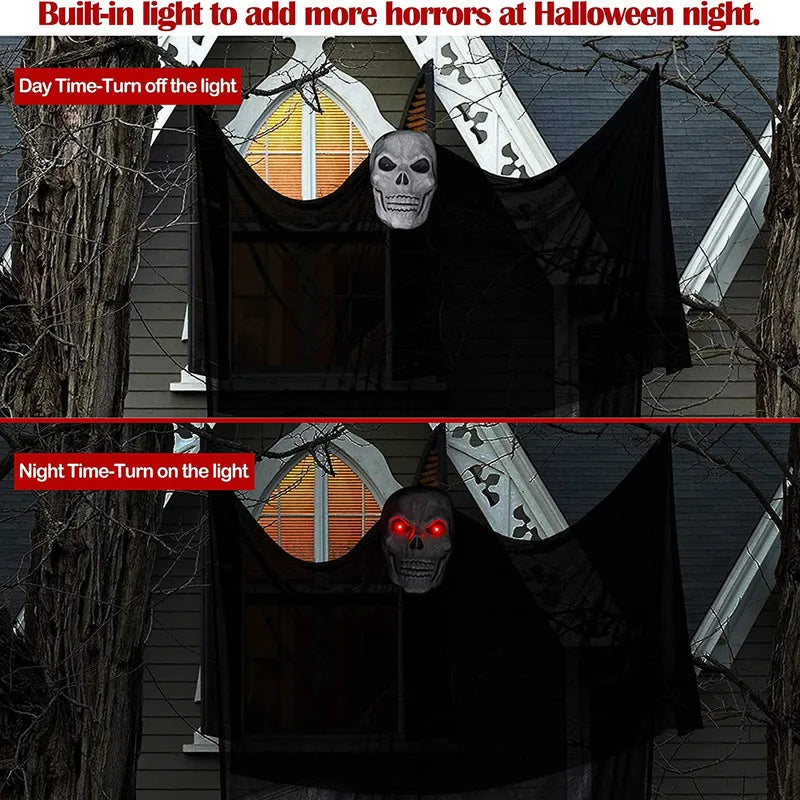 Halloween Hanging Skull Ghost with LED & Sound