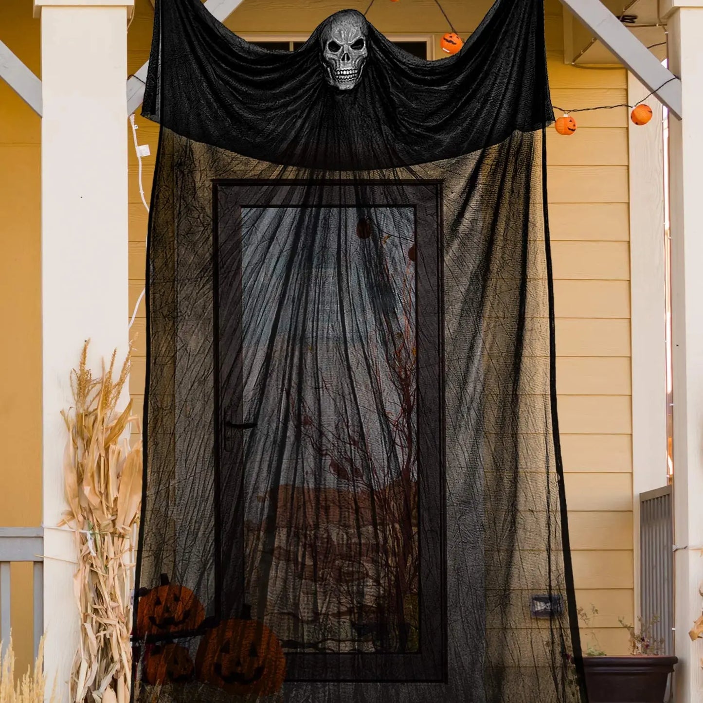 Halloween Hanging Skull Ghost with LED & Sound