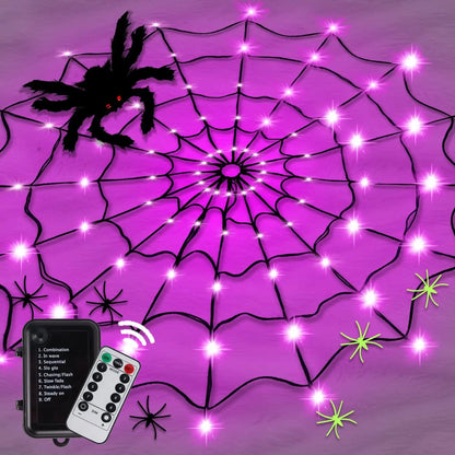 Glowing Spider Web Lights