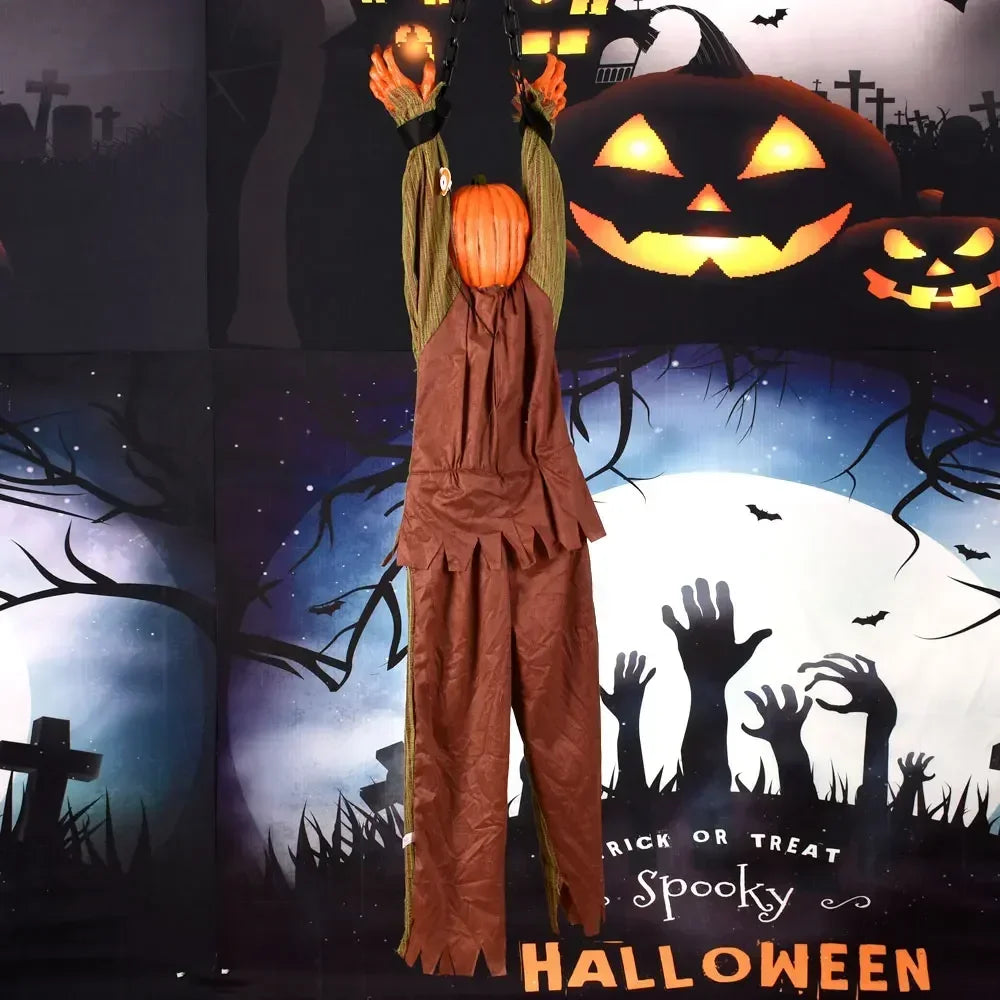 Scary Hanging Pumpkin Ghost Animatronic