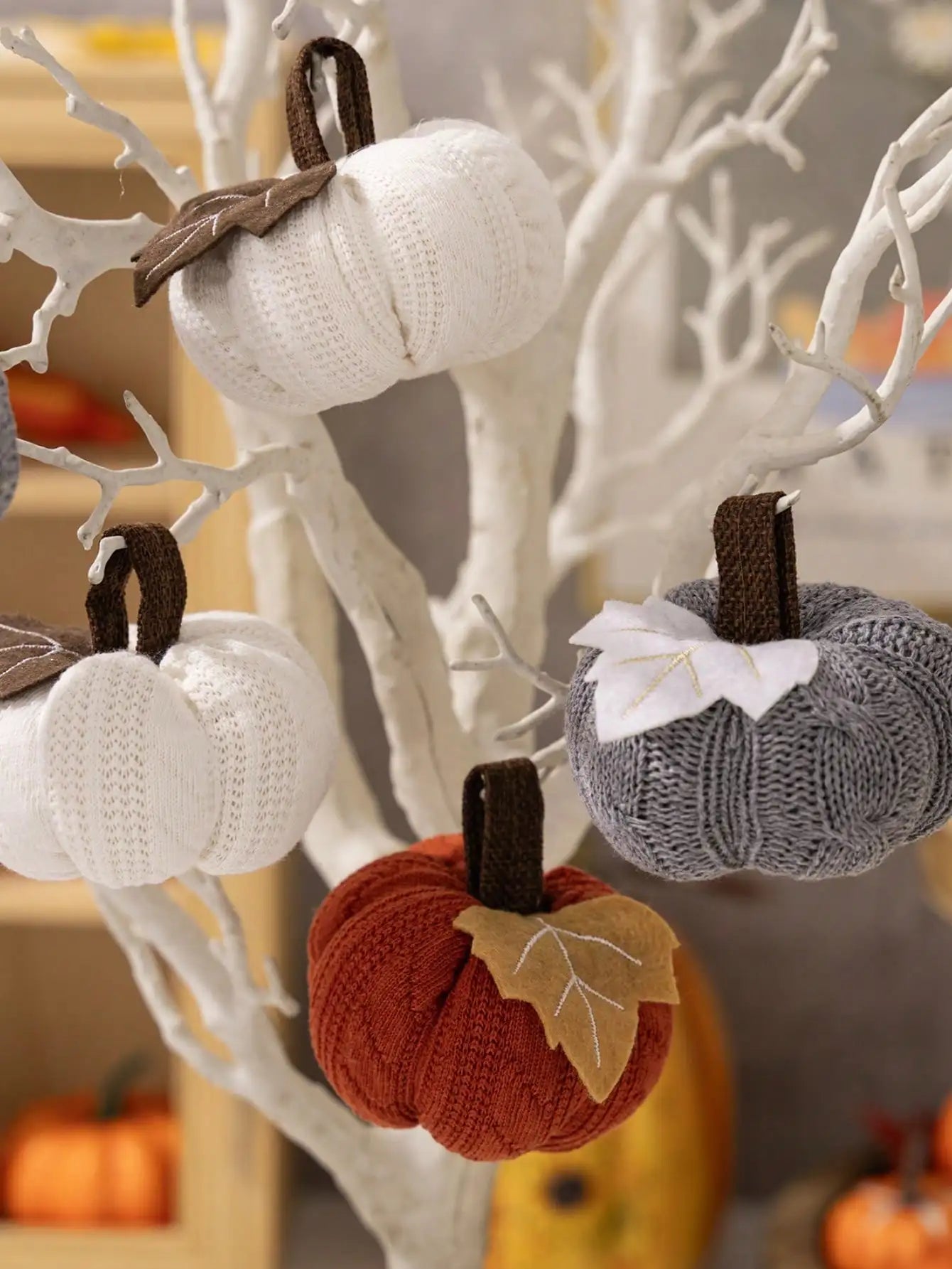 Knitted Pumpkin Decor Ornament