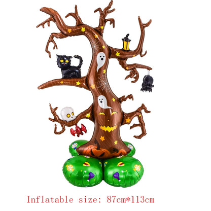 Giant Stand Pedestal Halloween Foil Balloon Set