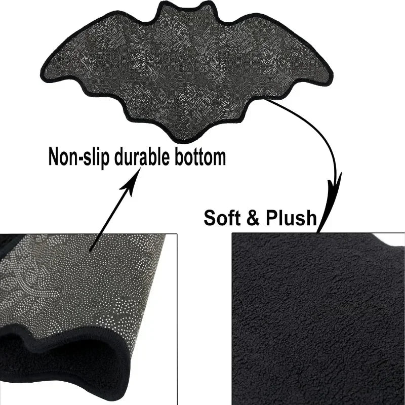 Black Spider Web Halloween Rug Bath Mat