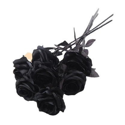 Black Silk Artificial Rose Flowers