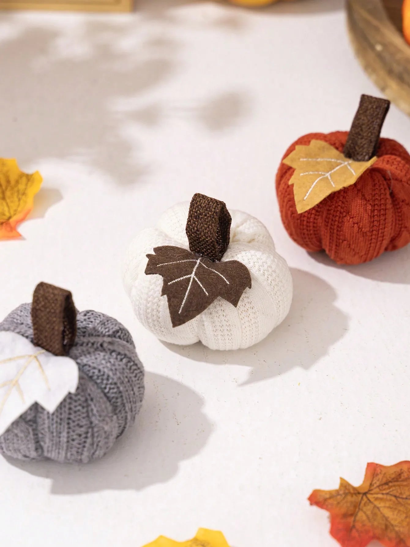 Knitted Pumpkin Decor Ornament