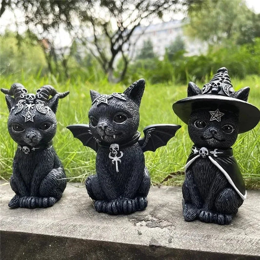 Mysterious Black Cat Figurine