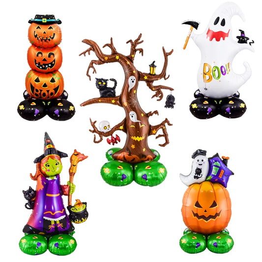 Giant Stand Pedestal Halloween Foil Balloon Set