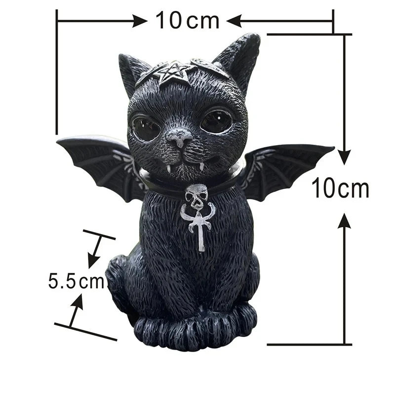 Mysterious Black Cat Figurine