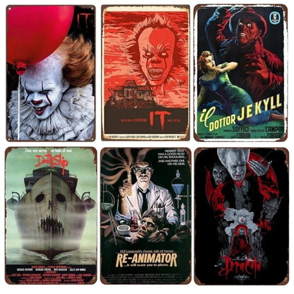 Retro Horror Movie Theme Metal Sign