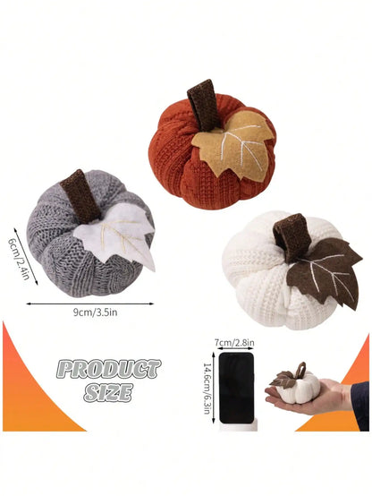 Knitted Pumpkin Decor Ornament