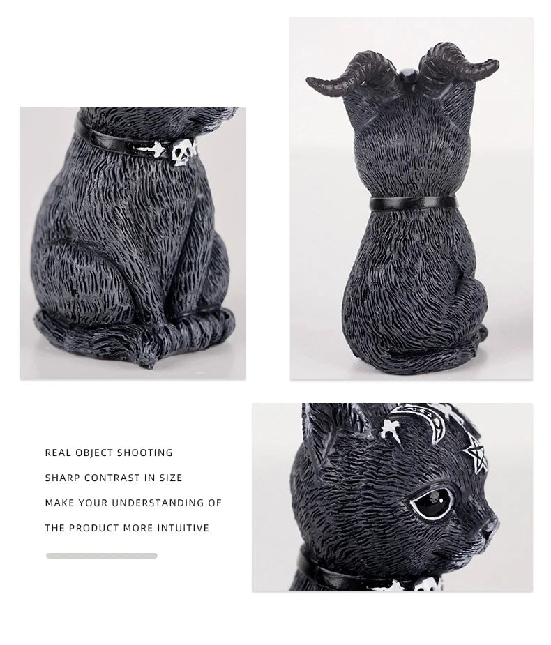 Mysterious Black Cat Figurine